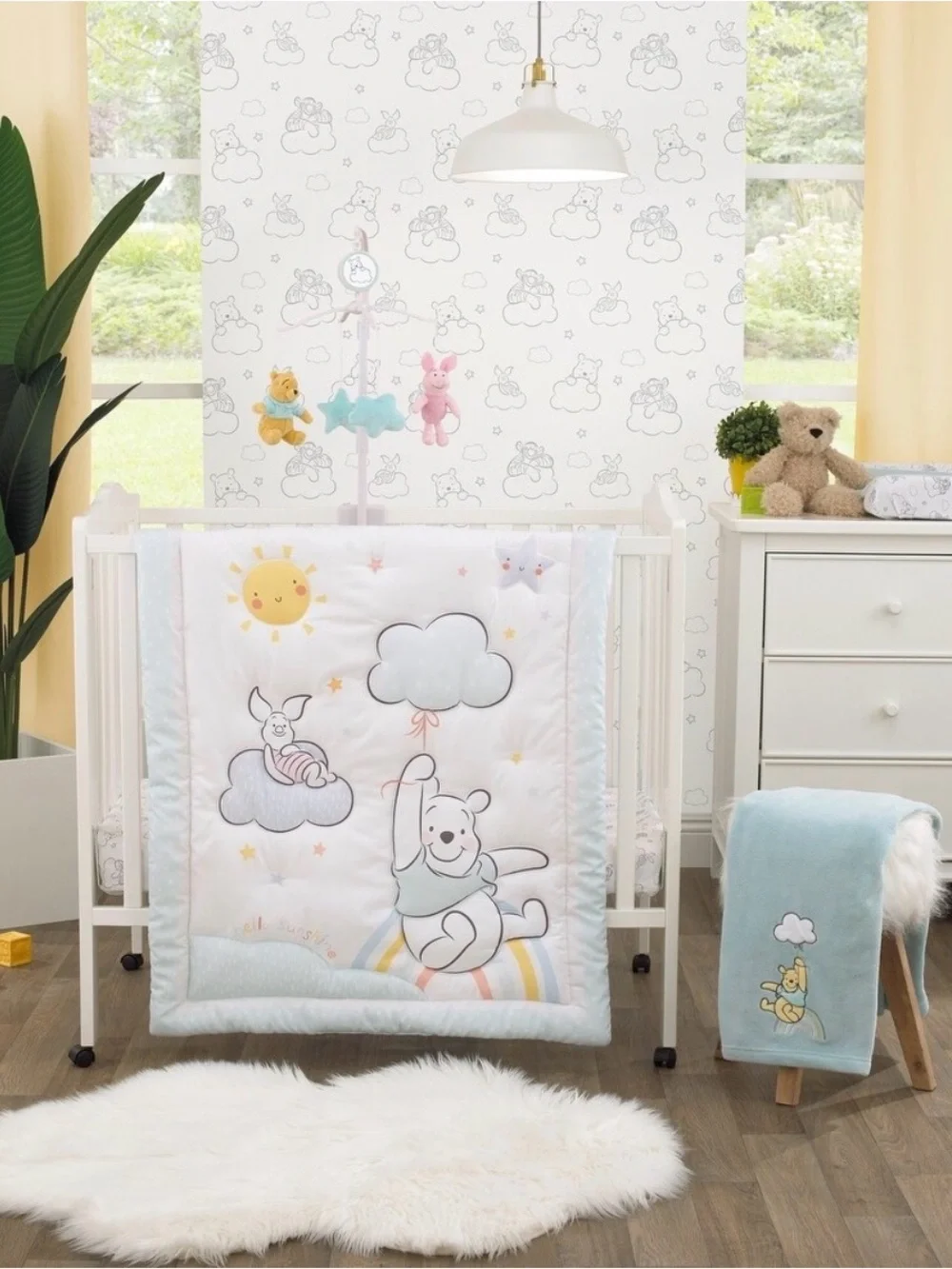Disney Pooh Hello Sunshine 3pc Mini Crib Set